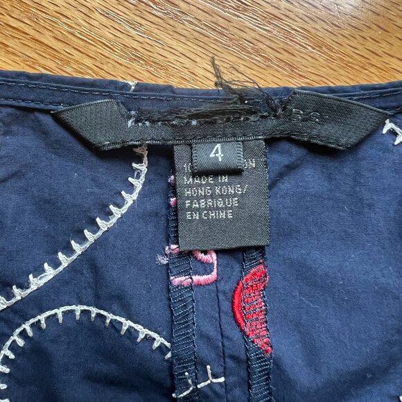 Marc Jacobs Navy Love Embroidered Blouse Size 4 - Picture 8 of 8